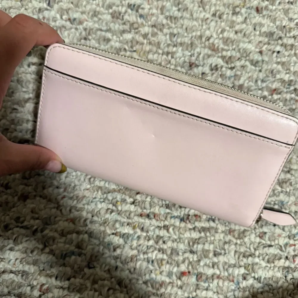 Kate Spade Large Continental Light Rose Pink Gold Leather Wallet